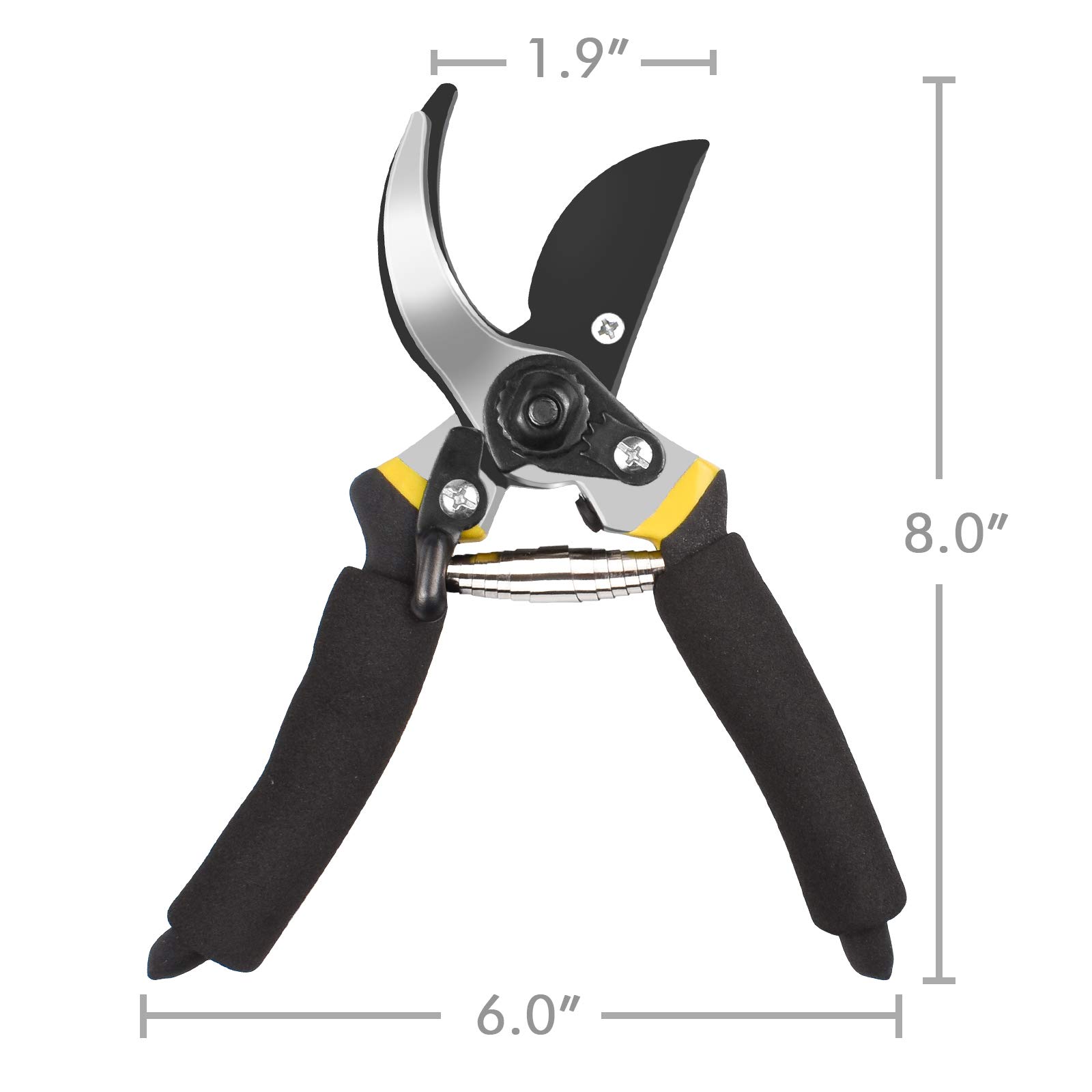 KORAM Bypass Pruning Shears Heavy Duty Hand Pruner with Garden Gloves - Ergonomic Handles Stainless, Steel Blades Garden Shears for Branch, Hedge, Shrub & Bush