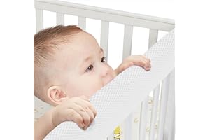 ZHAXINLAOTIE 3 in 1 Crib Rail Covers for Life Size Cribs,White Soft Anti-Collision Strip Corner Covers,Protect Baby Teeth and Save Crib Rails, Rail Edge Protector Strip (white01)