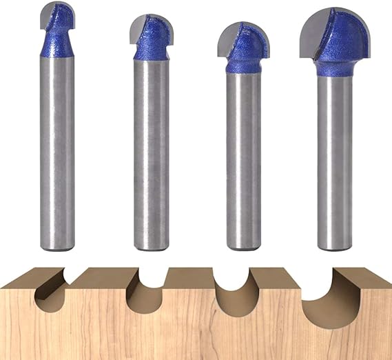 Wolfride 4pcs Core Box Router Bit 1/4 Inch Shank Round Nose Cove Box Router Bits Amazon.ca