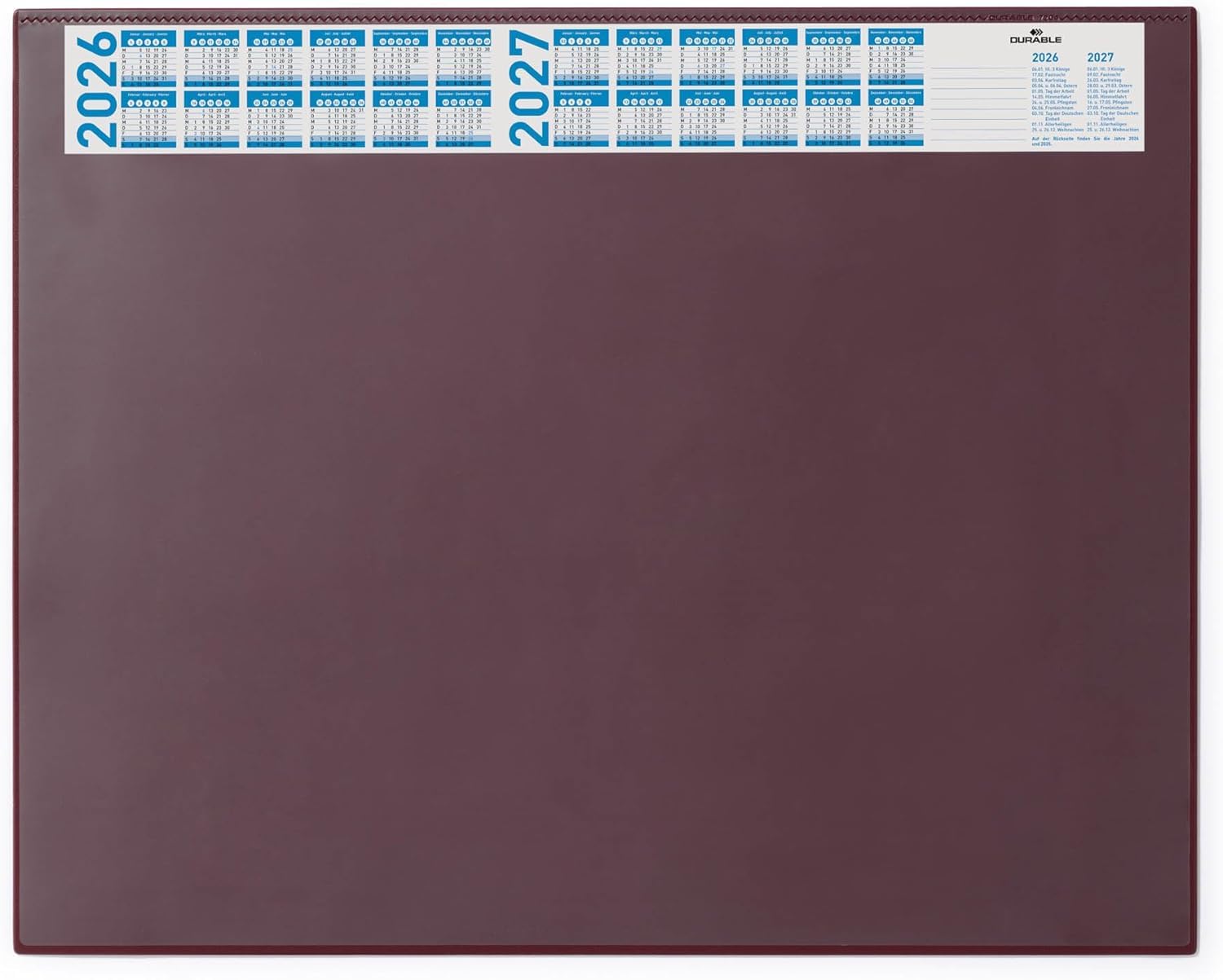 Durable Desk Mat with Annual Calendar Red | 65 x 52 cm | Pack of 1 | Anti-Glare Transparent Overlay Included | Ideal for Offices and Home Offices