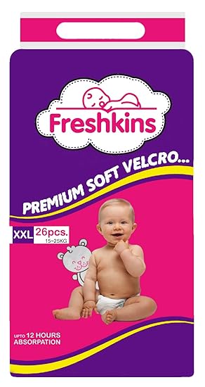 Freshkins Taped Diaper (White, XX-Large) -26 Unit