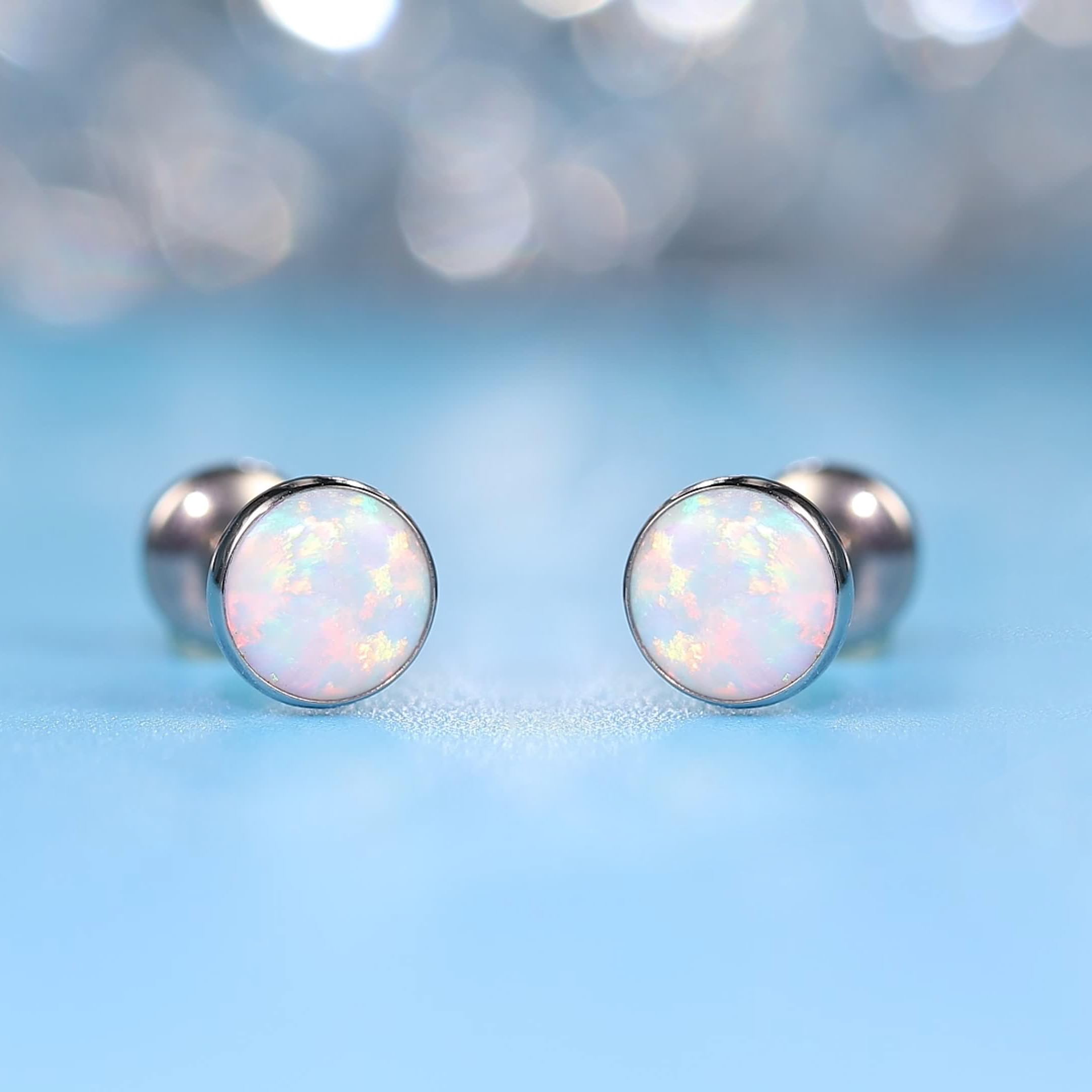 limerencia Hypoallergenic G23 Implant Grade Titanium Screw Back Earrings Tragus 20G Helix F136 Piercing Post for Sensitive Ears Cartilage