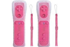 TechKen Wii Controller 2 Pack, Wii Remote Controller with Silicone Case and Wrist Strap, Wii Remote Controller for Wii/Wii U