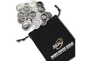 Twenty-Five (25) One Gram .999 Pure Silver Rounds with Random Designs in a Jewelry Pouch by Mint State Gold