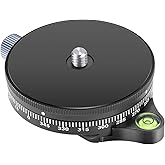 Neewer Camera Panoramic Panning Base with Style Plate, 3/8-inch Screw Aluminum Alloy Panorama Ball Tripod Head with Bubble Le