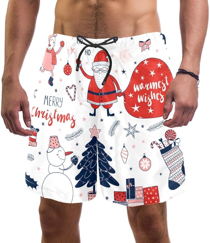 MADHERO Herren Badehose Kurz - Lustig Mit Netzfutter 7,6cm Schnell Trocknend