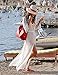 Yonala Womens Chiffon Side Split Sheer Long Beach Dress Bikini Swimsuit Cover Up,White 1,One Size