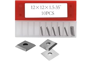DIRTECH 12mm Square Carbide Inserts Cutters Knives Blades 12×12×1.5mm-35°for Woodworking Spiral/Helical Planer Cutter Head or Lathe Turning 10pcs