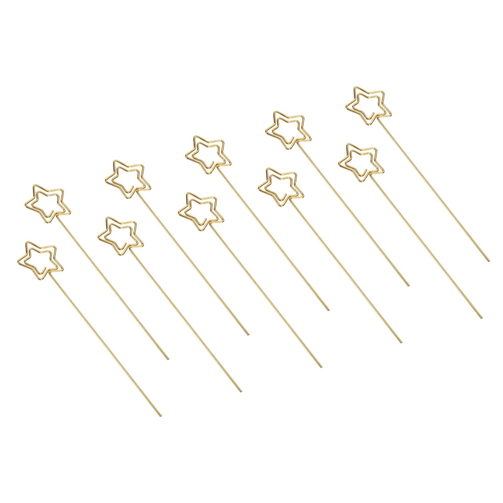 PATIKIL 4.7 Inch Metal Wire Place Card Holder, 20 Pack Photo Picture Floral Picks Star Shape Clips for Party Meeting Wedding Displaying DIY, Gold Tone