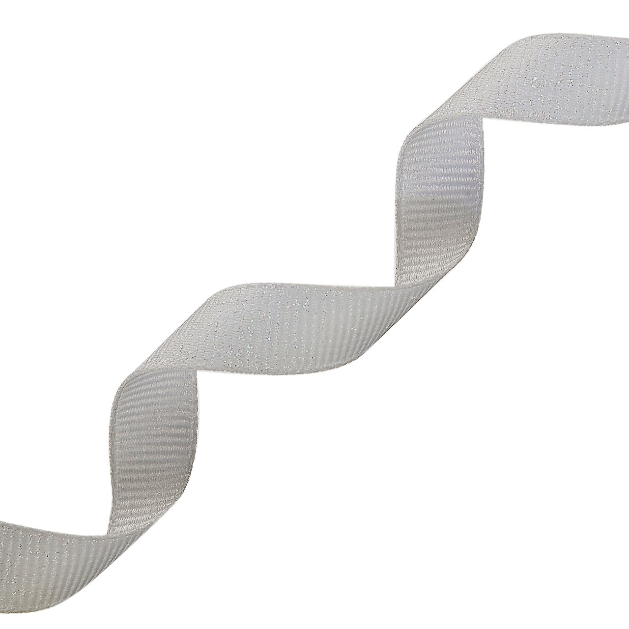 Morex Ribbon Dazzle Glitter Grosgrain Ribbon, 3/8-Inch by 20-Yard, Shell Grey 99002/20-007