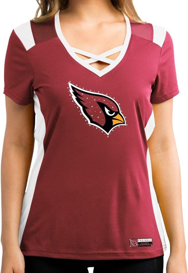 Arizona Cardinals Women's Red Draft Me Jersey VNeck T