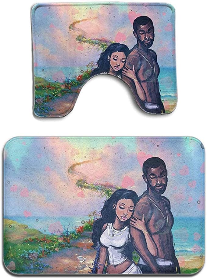 Hotyle Pareja Africana Negra África King Queen Juego de Alfombrillas de