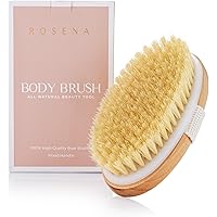 Dry Brushing Body Brush - Best for Exfoliating Dry Skin, Lymphatic Drainage and Cellulite Treatment - Organic Spa Exfoliator