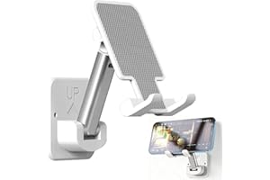 Wall Mount Phone Holder, Hands-Free Adjustable Phone Stand Adhesive Strips Compatible Gym Bedroom Kitchen Aerobics Yoga Pract