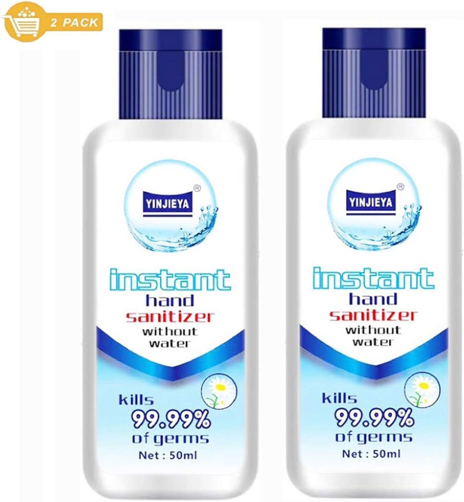 WSOOX 2pcs Hand Sanitizer Hand Wash Gel Hand Soap No-Rinse Travel Size Toiletries 50ml