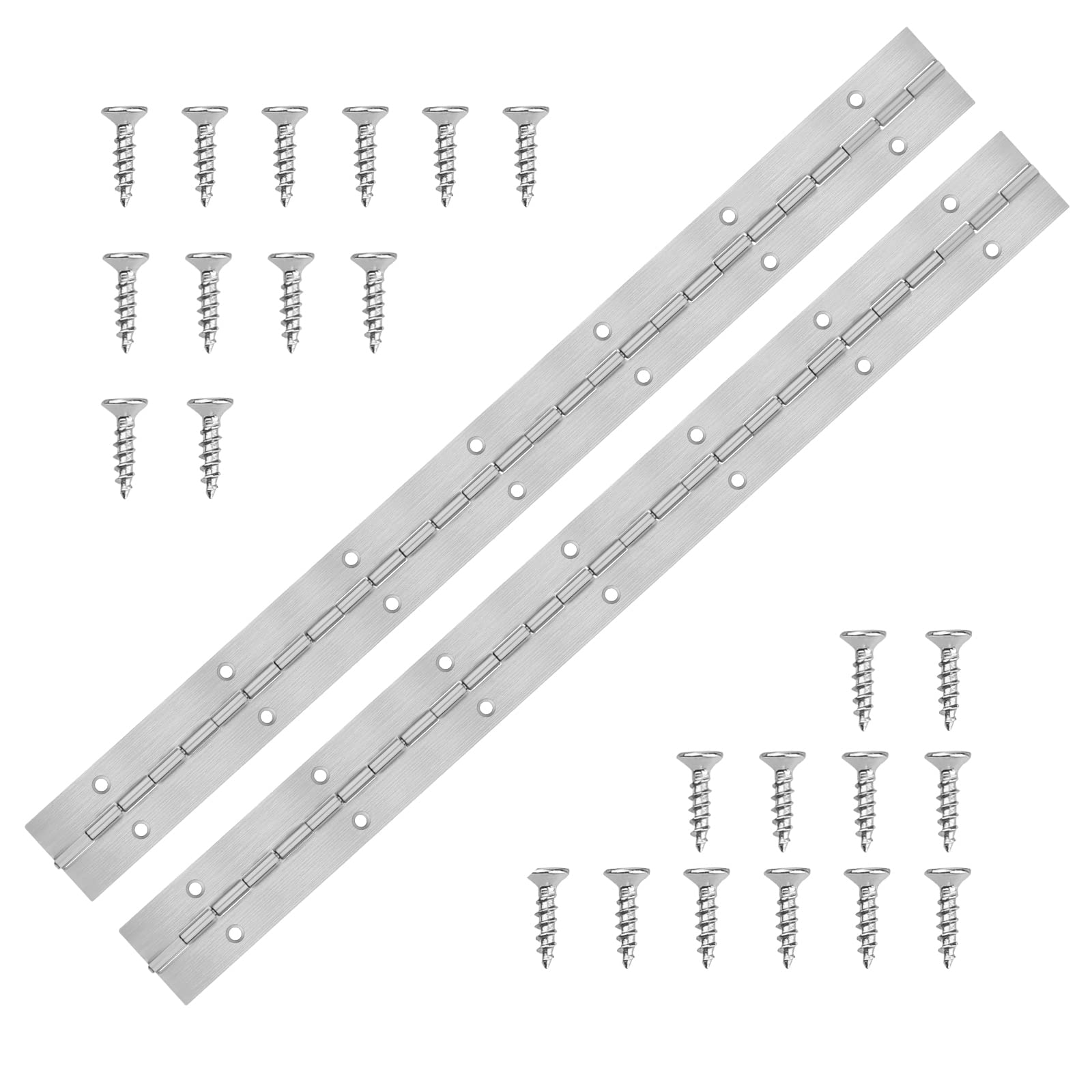 KINBOM 2 Pcs 14 Inch Piano Hinge Stainless Steel 304 Heavy Duty Continuous Hinge Fixed Folding Continuous Hinge for Piano Doors Windows Cabinets Tool Boxes Wooden Boxes