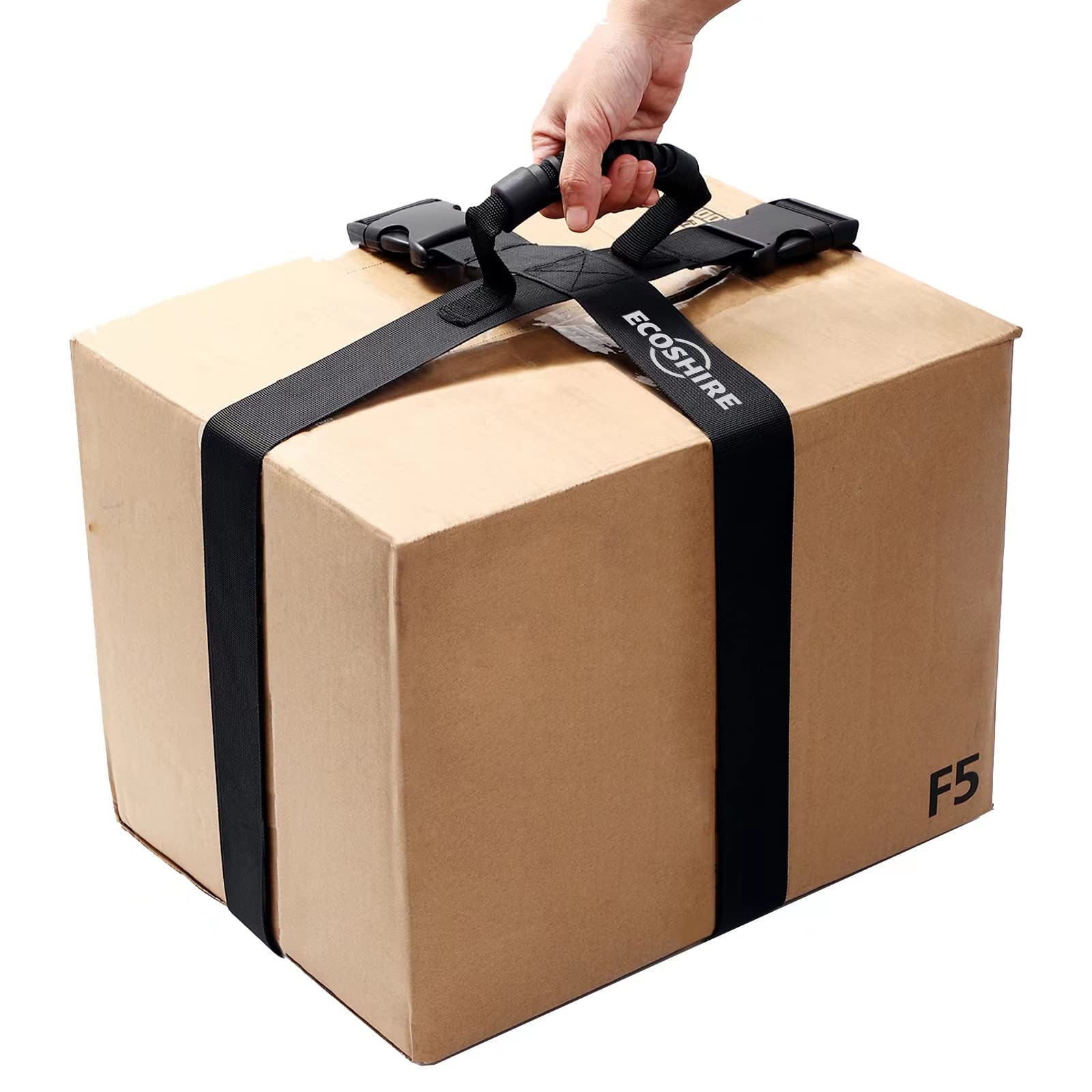 Photo 1 of ECOSHIRE Box Carrying Strap with Handle, Handheld Belt for Safely Moving and Lifting Heavy Boxes, Adjustable Belt, Cross Style Carry Straps, Suitable for Groceries, Luggage(74.8 inch)