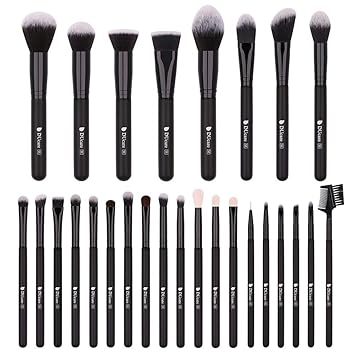 DUCARE Professional Synthetic Goat Pony Hair Foundation Blending Face Eye Makeup Brushes Kit -27 Pieces