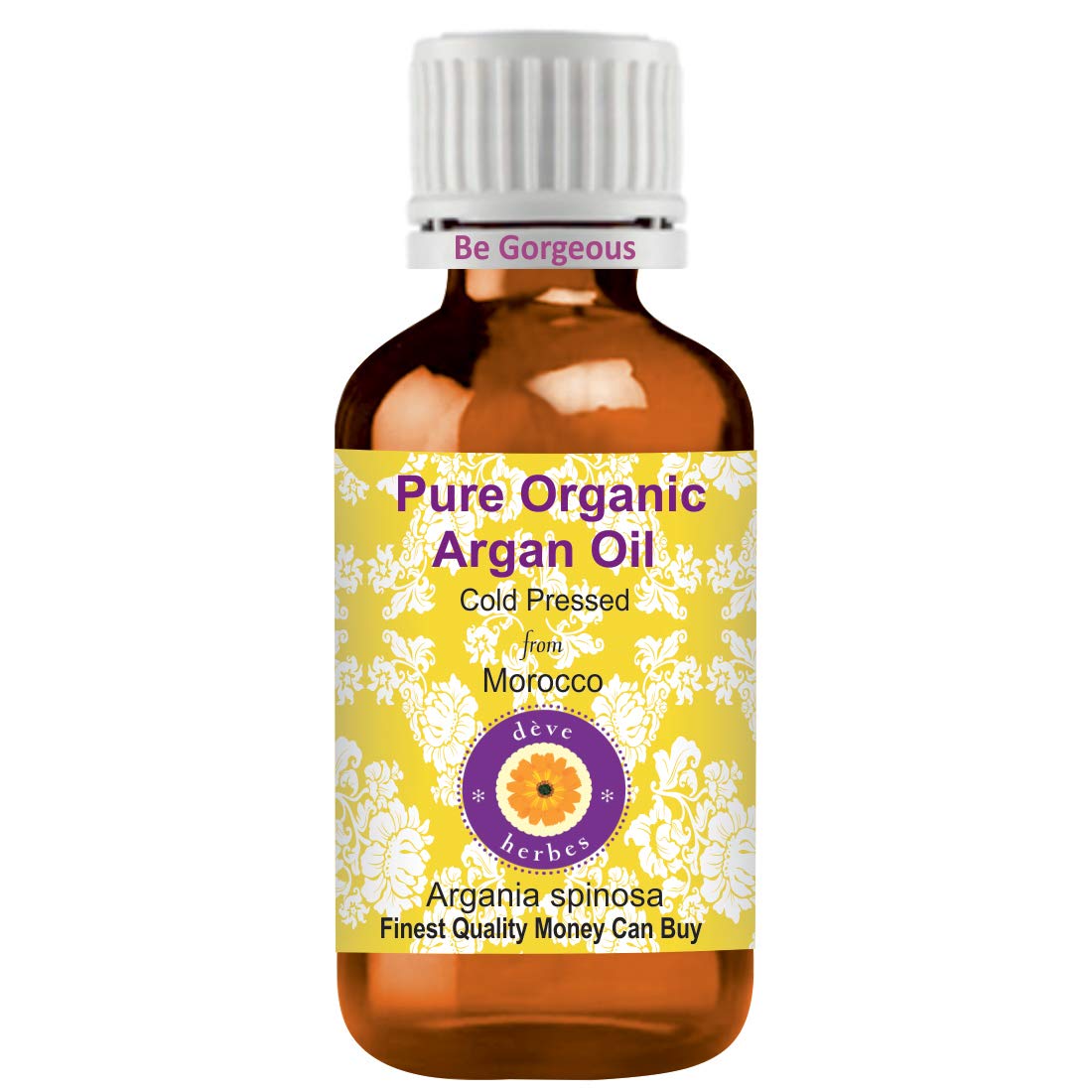 Deve Herbes Pure Organic Argan Oil (Morrocan) (Argania spinosa) Cold Pressed 30ml