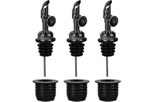 6pcs Liquor Pour Spout & Adapters, Stainless Steel Wine Whiskey Bottle Pourers for Alcohol Liquor Dispenser Bottle Pourers Ol