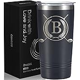 Onebttl Golf Gifts for Men with Initial for Golfer & Golf Lovers, 20oz Travel Mug, Perfect Gifts for Men, Birthday, Christmas - B