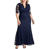 Kiyonna Women's Plus Size Screen Siren Lace Evening Gown