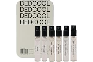 DedCool Sample Tin Luxury Fragrance Discovery Set | 6 Genderless Scents – Xtra Milk, Milk, Red Dakota, 01 Taunt, Madonna Lilly, 03 Blonde | Long Lasting, Vegan, Non-Toxic, Clean | Travel Size