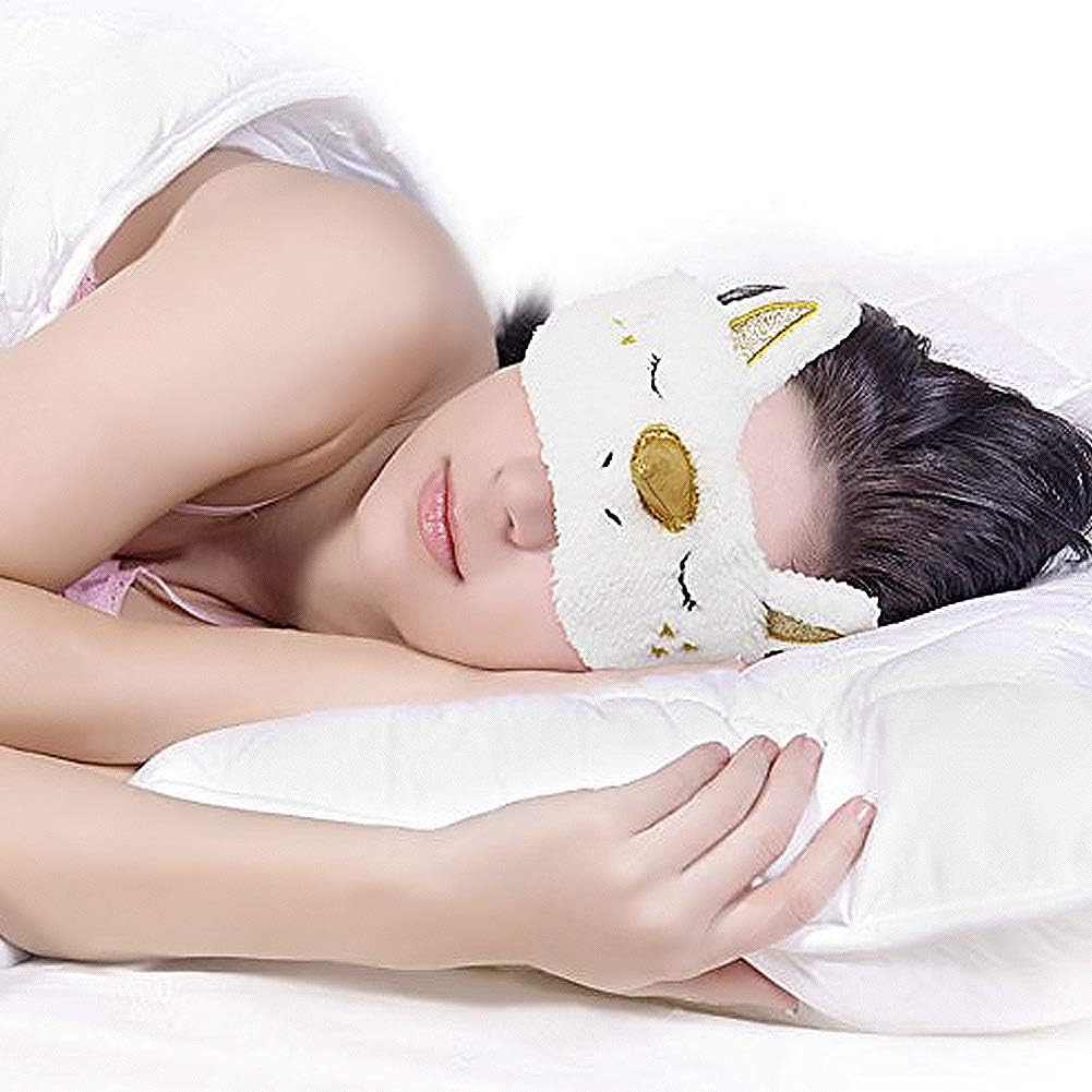 Biubee 6 Pack Soft Plush Unicorn Sleeping Mask- Cute Unicorn Horn Blindfold Eye Cover for Women Girls Kids Travel Nap Night Sleeping: Health & Personal Care