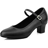 Ankle Strap Salsa Dance Heels Dress Pumps Womens Character Shoes