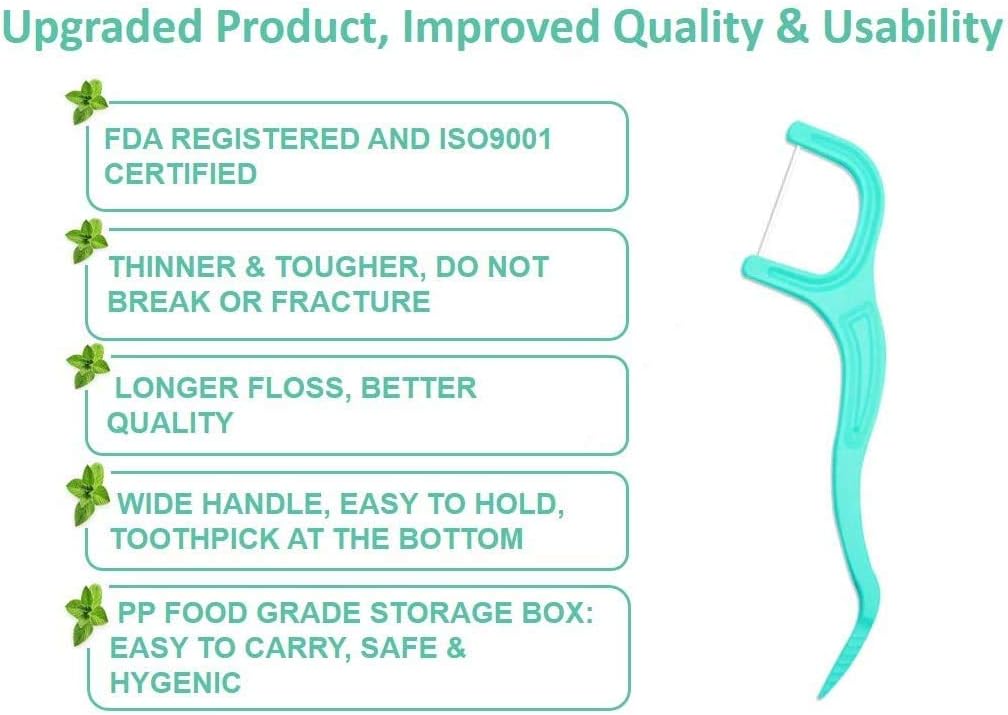 90 Premium Dental Floss Stick Mint Flavour, Strong No Shred - Image 4