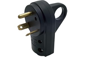 Sintron NEMA TT-30P Straight Blade Plug, Ergonomic Handle, DIY Rewirable, for RV Camper Travel Trailer, 125 Volt 30 Amp 3 Pole 3 Wire, ETL Listed, Heavy Duty Spec Industrial Grade.