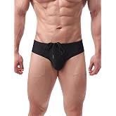 Summer Code Mens Bikini Swim Briefs Stretch Swimwear Quick Dry Swimsuit | Chlorine Resistant Swimsuit Bathing Suit with Drawstring,Tagless Breathable Swim Trunks,for Surfing Hot Weather Beach