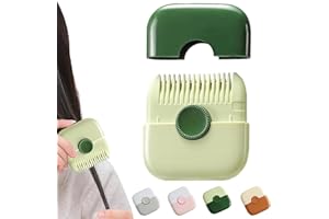 DAZANJA Dual-Side Split Ends Hair Trimmer, 2 in 1 Hair Split End Trimmer, Sided Multifunctional Mini Manual Hair Trimmer Comb for Women, 2 in 1 Bangs Trimmer, Blade Replaceable & Adjustable(Green)