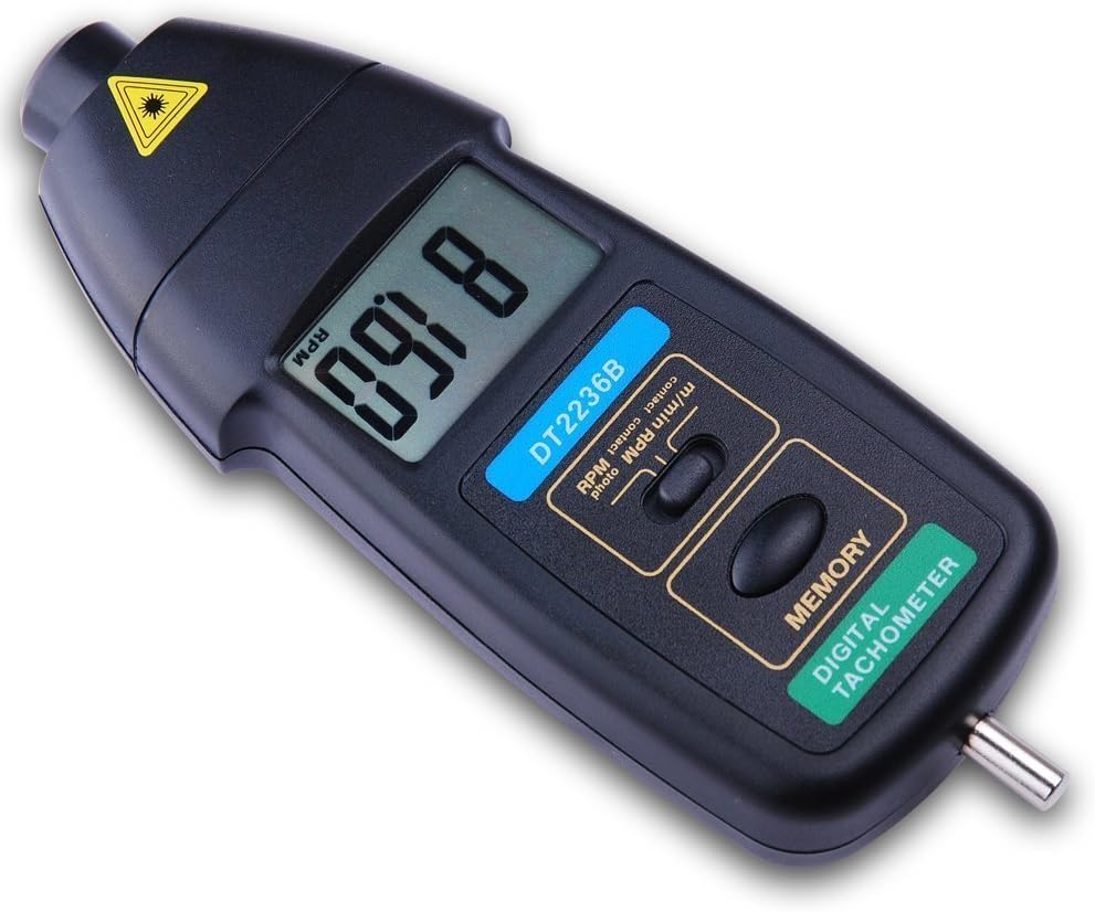 Professional Photo/Contact Tachometer LCD Digital Tach Meter Tester