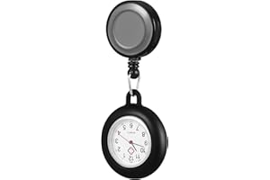 Retractable Watch Clip-on Watch with Second Hand with Silicon Cover for Nurses Doctors