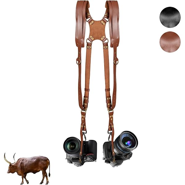Leather Camera Strap, Personalized Dual Camera Strap, Dual Camera...