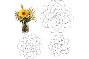 Vutlue Flower Arrangement Holder, 3Pcs 4 5 6 inch Stainless Steel Reuseable Floral Grid Flower Wire Arranger Twist for Vase Floral Stems Bouquets Plant Fixation (Silver)