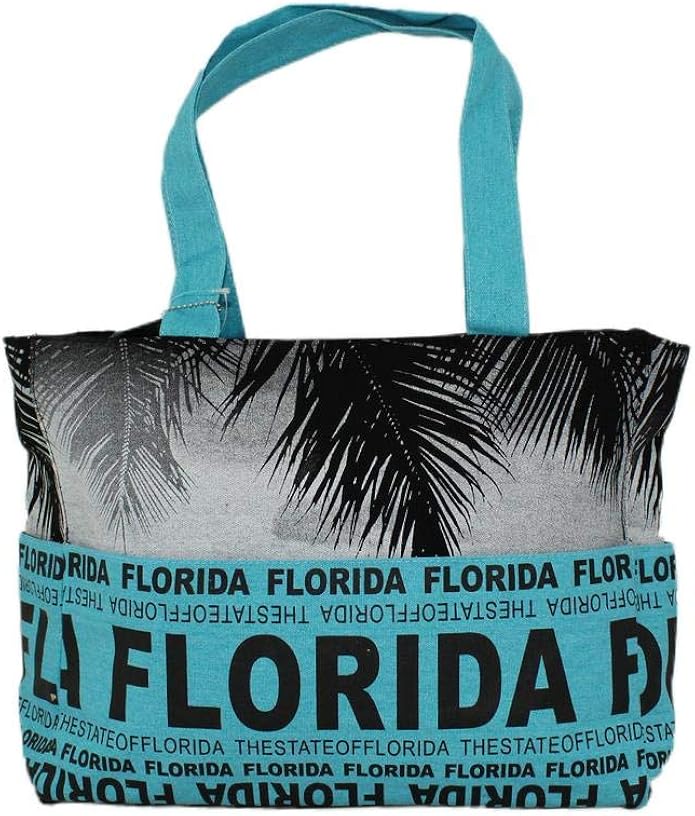 Robin Ruth Florida Palm Trees Canvas Tote Shoulder Bag Shoes
