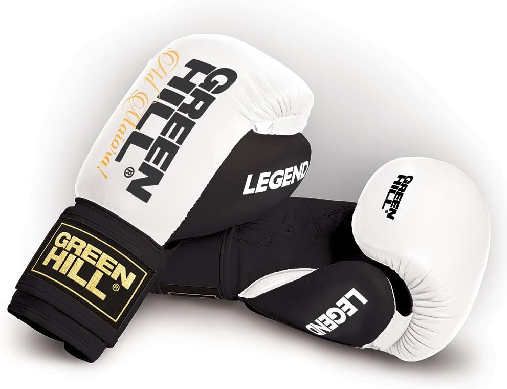 green and white boxing gloves