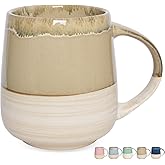 Bosmarlin Extra Large Ceramic Coffee Mug, 23 Oz, Dishwasher and Microwave Safe, Oversized Big Tea Cup, Reactive Glaze (Brown Grey)