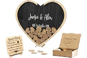 Personalized Wedding Guest Book Alternative Custom Name Date Heart Wedding Guest Book Rustic Wedding Decor For Party, Wedding
