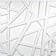 Art3d 19.7" x 19.7" (Pack Of 12) Wall Panel Stripes , White