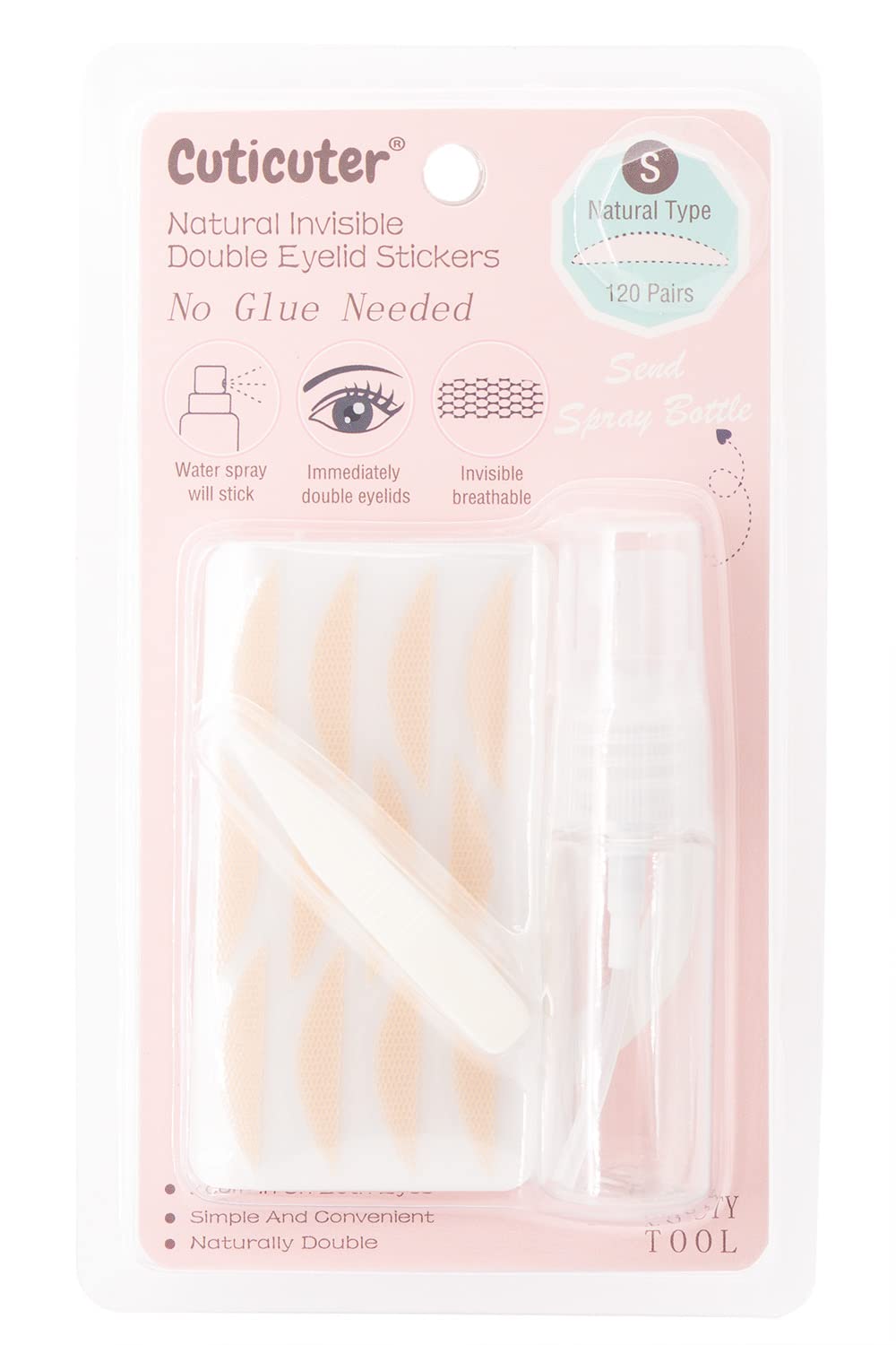 YOYCOOL Cuticuter 120pieces Eyelid Tape, Invisible Eyelid Lift Strips, Natural Fiber Waterproof Eye Lids Strips For Hooded Eyes, Droopy Lids (Wide)