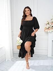 Women's Plus Size Maxi Dress Summer Half Lantern