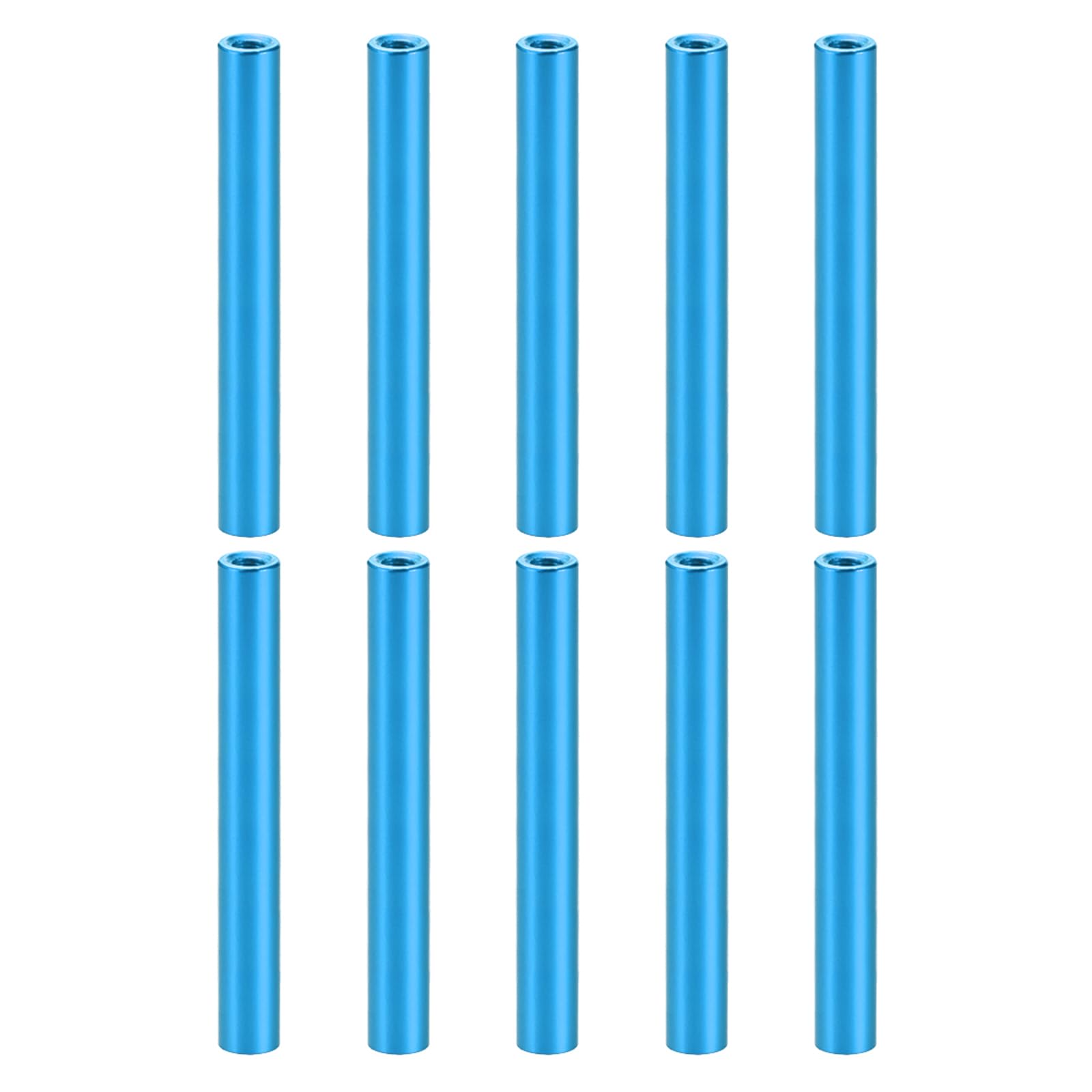 YOKIVE 10 Pcs Standoff Spacer, Aluminum Round Straight Spacer | Prevent Joint Deformation, Great for Robot, Drone (Blue, M3, 40mm)