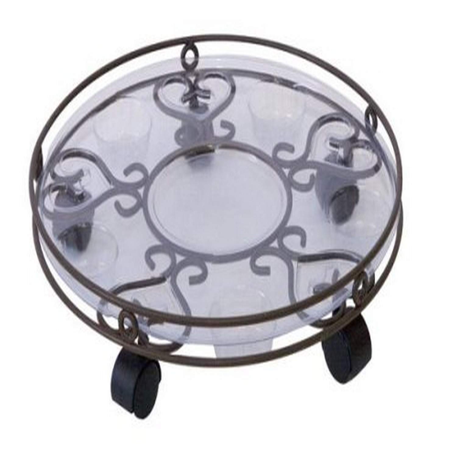 Panacea Products 17-Inch Cameo Plant Caddy, Brown