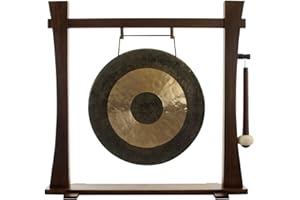 UNLIMITED 16" to 18" Gongs on the Spirit Guide Gong Stand - 18" Chau Gong/Includes Gong, Stand, & Mallet/Great for Home & Office/Traditional Style