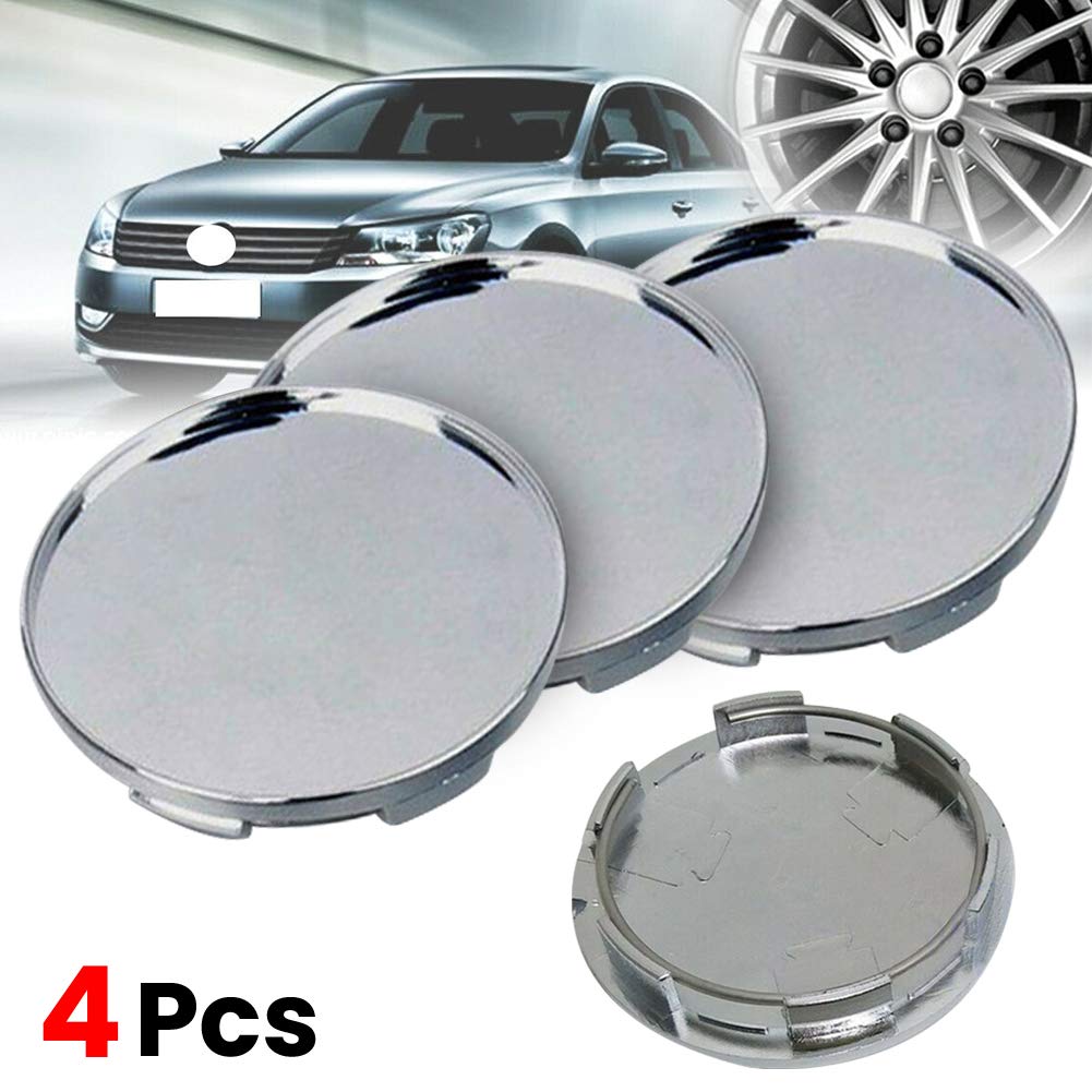 Set 4 Coprimozzi Universali In Plastica ABS 62/60 Mm – Adattabili A Cerchi Da 59 Mm, Colore Grigio