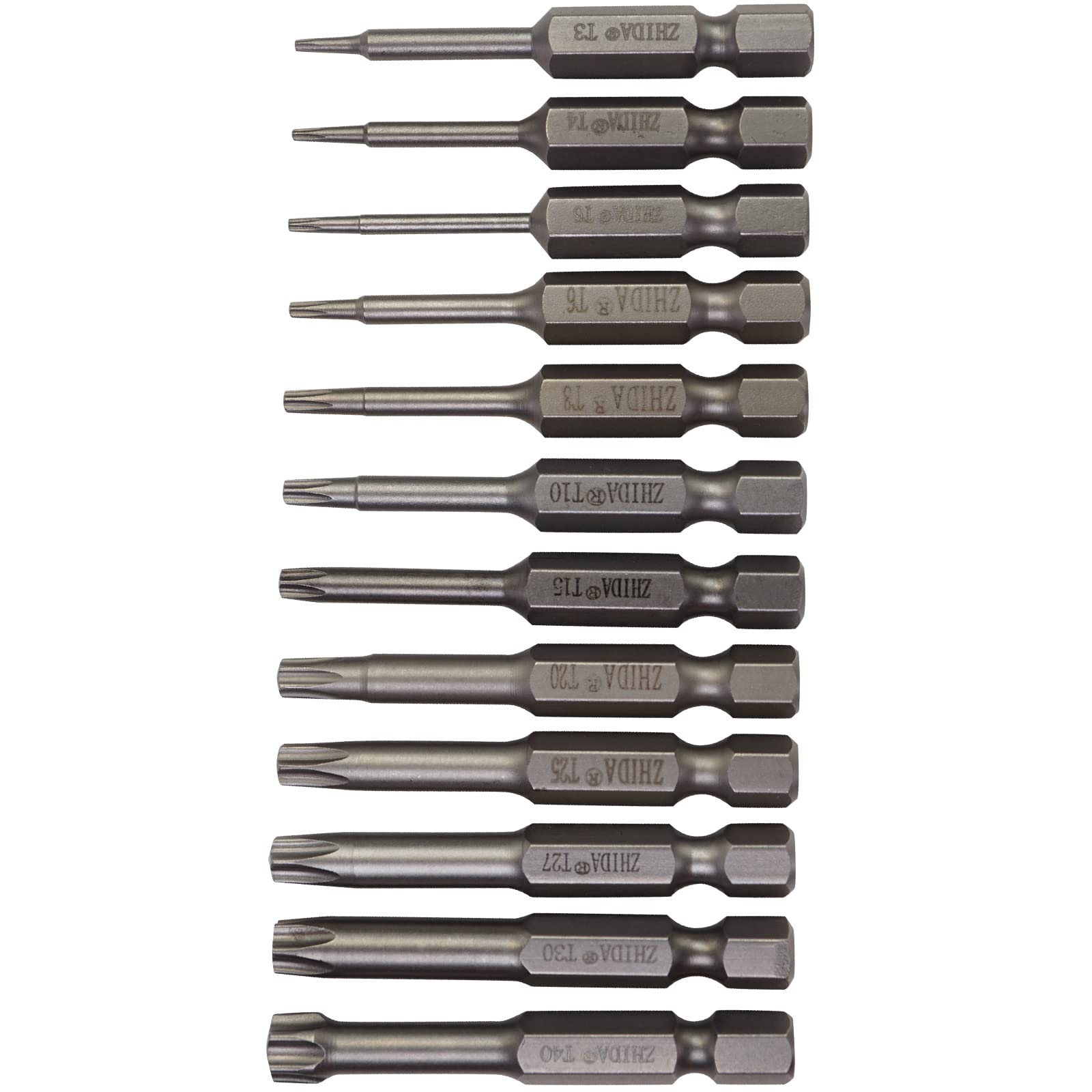 ZHIDA Torx Impact Screw Bit Set T3,T4,T5,T6,T8,T10,T15,T20,T25,T27,T30,T40 1 Set