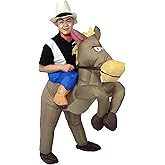 OrionVista Inflatable Costume Adult Horse Costume Riding Ride Funny Cowboy Costume Blow Up Suit for Men Women Halloween Party